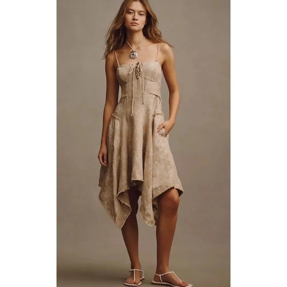 Anthropologie Dresses & Skirts - By Anthropologie Corset Seamed Mini Dress Floral Fairy Whimsical Bohemian Size M